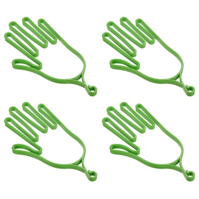 4 Stück Golfhandschuhe Trage Kunststoff Stützgestell Aufhänger Halter Trockner Halter grün