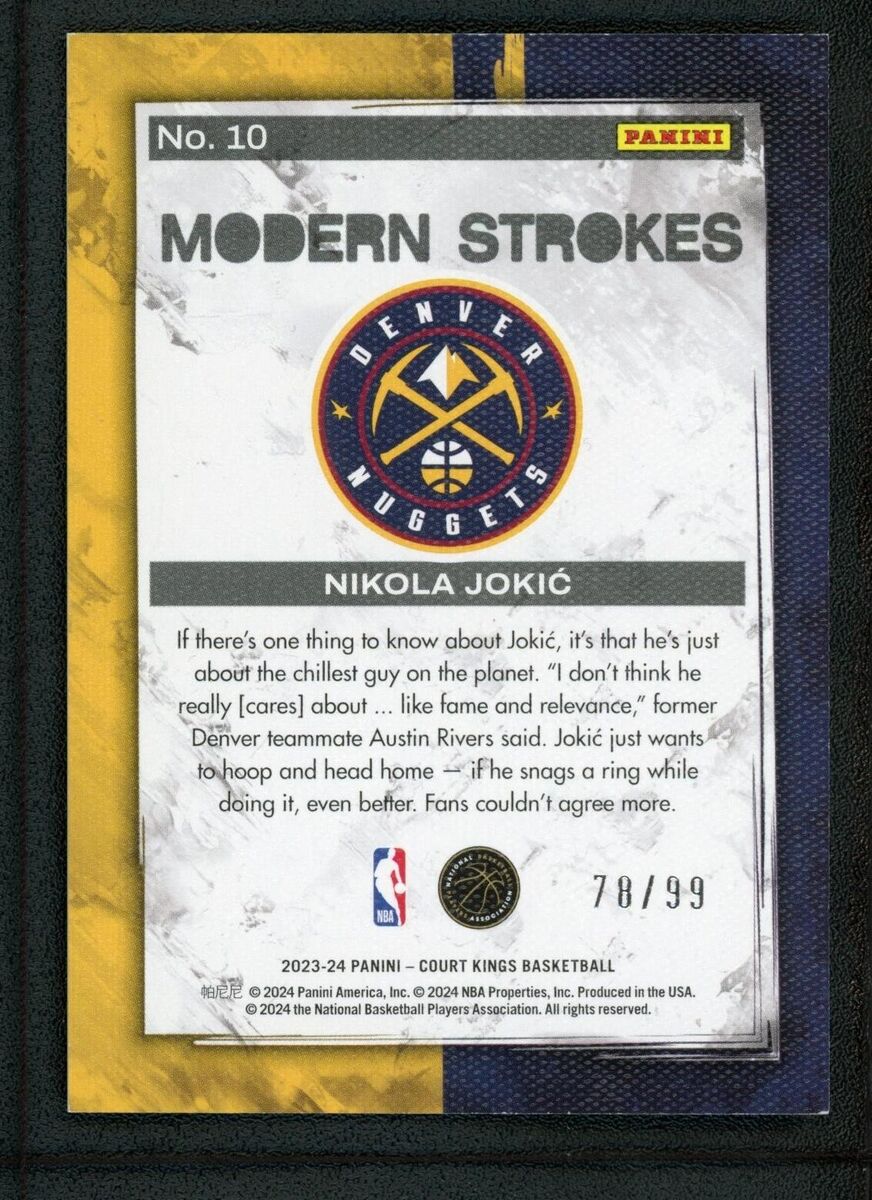 2023-24 NIKOLA JOKIC 78/99 PANINI COURT KINGS MODERN STROKES 2023-24 NIKOLA JOKIC 78/99 PANINI COURT KINGS MODERN STROKES