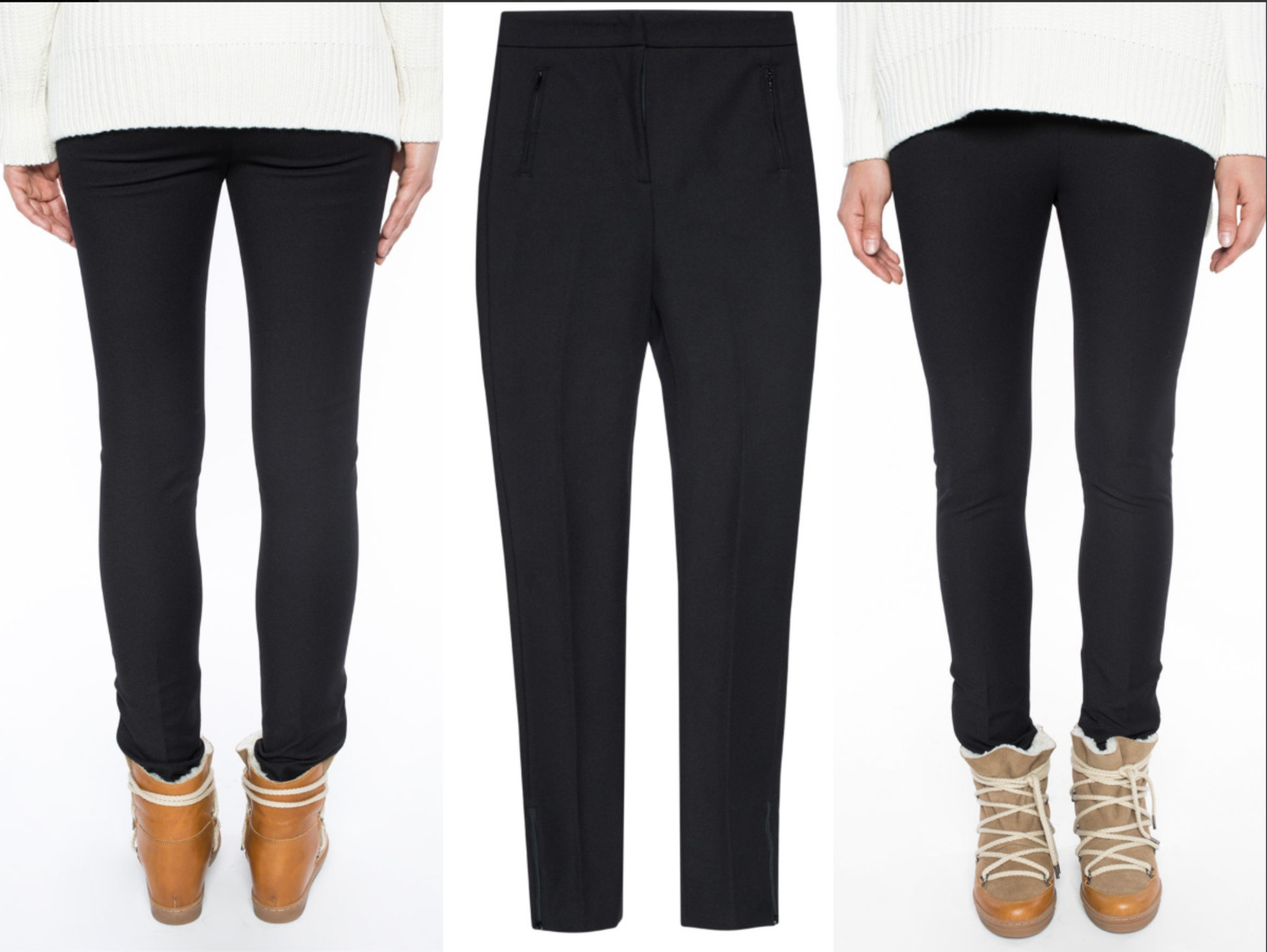 MONCLER TROUSERS TROUSERS HIGH WAISTED ZIP LEGGINGS SKI SPORT ACTIVEWEAR BOTTOMS M