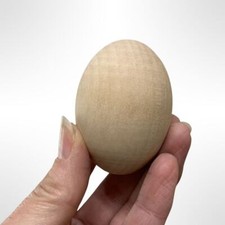Wooden Eggs solid decoupage plain craft decorate beech wood Large 6cm