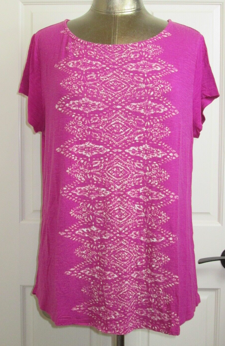 トップス ARI CB Pink Graphic Tee Shirt Womens Size XL Chest 42 Short Sleeve 303