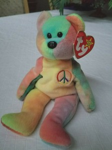 peace beanie baby pvc pellets