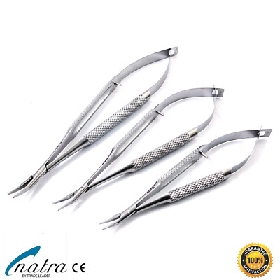 Barraquer Needle Holder Curved Without Lock Smooth Surgical Dental Seam ...