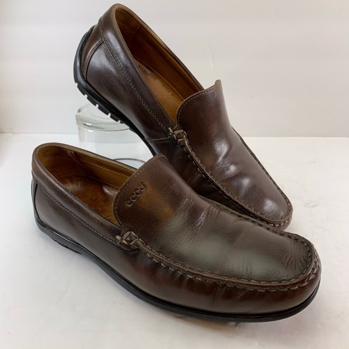 Ecco Mens Loafers Brown Moc Toe Breathable Arch Support Slip Ons 7.5