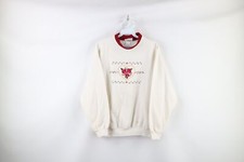 Vtg 90s Streetwear Womens Petite Medium Distressed Heart Flower Sweatshirt USA