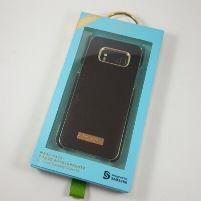 Kate Spade NY Leather Wrap Hard Case for Samsung Galaxy S8 Saffiano Black / Gold
