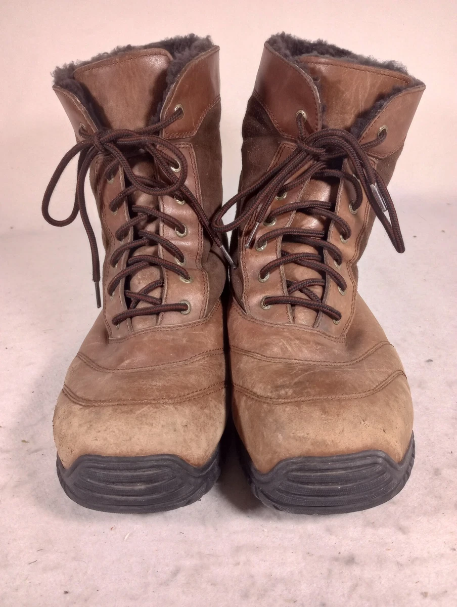 UGG Boots 7 Hole Lace Up Faux Fur Lined Vibram Sole eBay