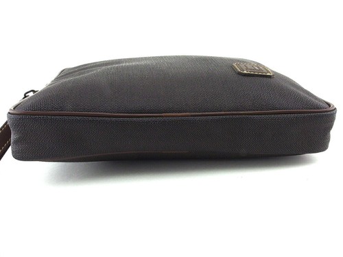 DUNHILL Clutch Bag Herringbone Gray Gray PVC x Leather Authentic USED T20361 - Picture 5 of 9