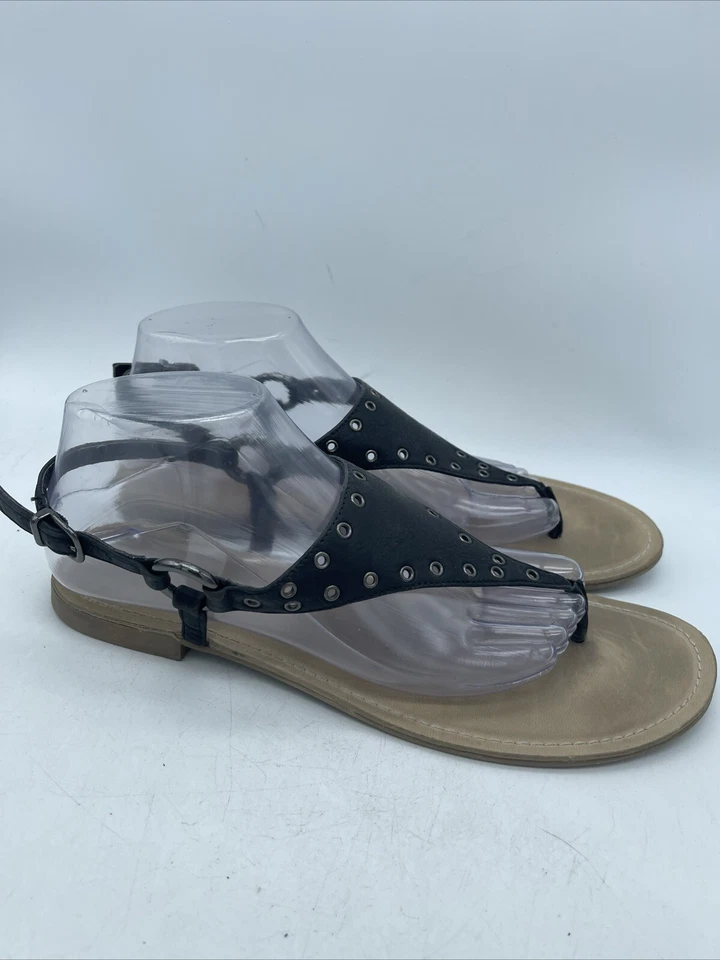 Simply Vera Women's Sandals Size 10M Black Thong Flats Ankle Strap - Image 2 of 4