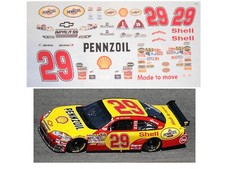  29 Harvick PENNZOIL 2009 1/64 scale water slide decal AFX Tyco Auto World