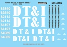 Microscale MC4305 H0 Adhesive - Detroit Toledo & Ironton Diesel 1980-83