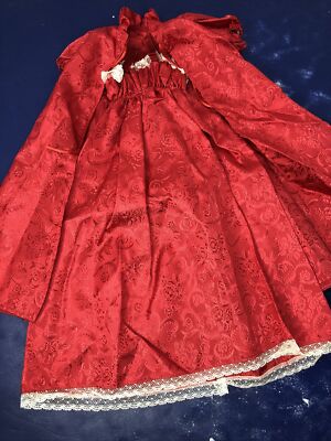 20  Artisan Made Outfit For Cissy Sized Dolls Red Nightgown & Robe i61