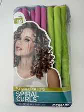 Conair Flexible Hair Rollers Spiral Curls - 18 Assorted Medium Small