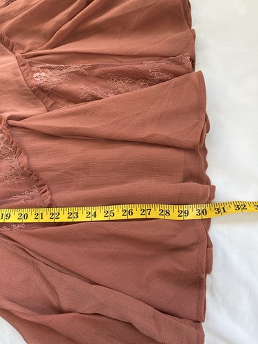 ASOS Kleid Langarm Korsett Patchwork Spitze Chiffon Kokette Spitze Rosa Gr. 10 - Bild 12 von 15