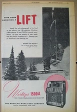 Wurlitzer 104 selection model 1500A phonograph 1954 Ad-give your earnings a lift