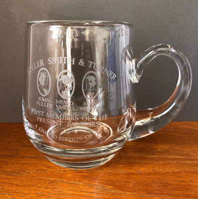 Vintage Fuller Smith & Turner Pint Glas Krug Gründerfamilien limitierte Auflage