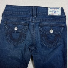 True Religion Becky Y2K Bootcut Jeans Womens 25 Low Rise Flap Pocket Stretch USA