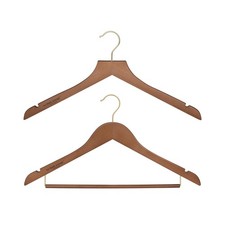 Wooden Hangers 30 Pack, Solid Wood Coat  Pants Hangers Space Saving Design, ...