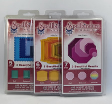 Lot of 3 Spellbinders Nestabilities Die Templates Cut, Emboss, Stencil NIB