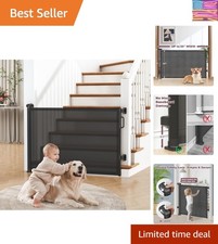 Retractable Baby Gate for Stairs, 55" Wide Mesh Dog Gate Indoor, 34" Tall Chi...
