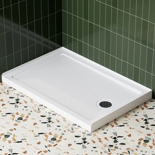 HOROW Shower Base 48" W x 32" D Right Drain Single Threshold Acrylic Shower Pan