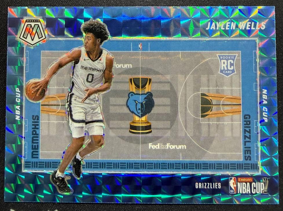 Jaylen Wells 2024-25 Panini Mosaic Blue Emirates NBA Cup SP Grizzlies #9