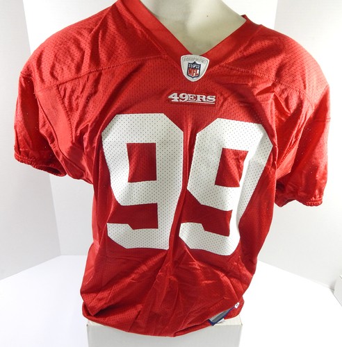 2010 San Francisco 49ers Manny Lawson #99 Game Issued Red Practice Jersey XL 71 - Picture 1 of 7
