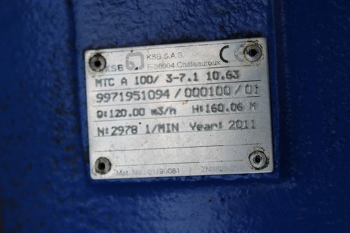 KSB MTC A 100/3-7.1 10.63 Pumpe + KSB Motor 1LG6 283-2AB60-Z -used- - Afbeelding 2 van 12