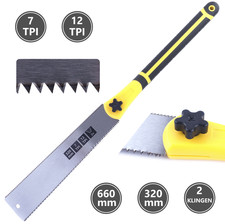 Scie à main 320 mm scie à bois scie japonaise scie de jardin lame double...