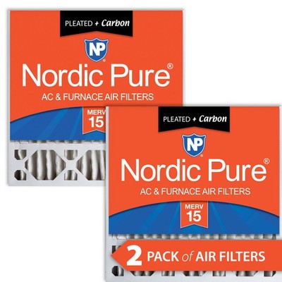 20x20x5 (4 3/8) Honeywell Replacement Furnace Filters MERV 15 Plus Carbon 2 Pack