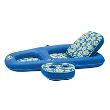 Pool Float Lounge 2-in-1 Inflatable Adjustable Backrest Cupholder Royal Lime