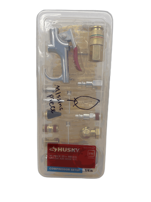 #ad Husky 25 ft. Recoil Nylon Air Hose Kit 15 Piece MISSING $16.99