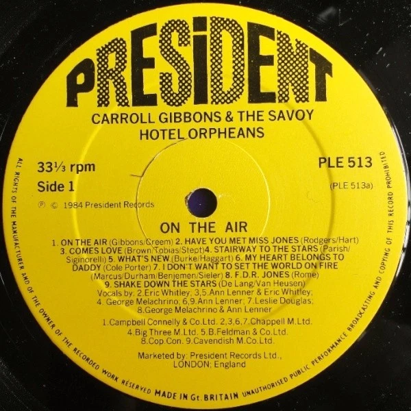 Carroll Gibbons And The Savoy Hotel Orpheans* - On The Air (LP, Album) (Mint (M) Foto 3 de 4