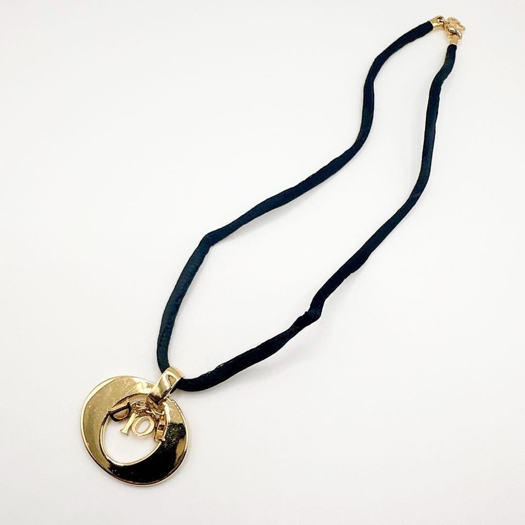 Vintage Christian Dior CD Logo Necklace Silver Gold Unisex Rare Japan Edition