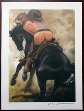 Milo Manara - "Horsewoman" Original and full signed - P.A. -Rare!!