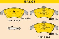 Bremsbelagsatz Scheibenbremse Barum BA2361 FüR Mercedes Klasse W212 Model S212