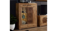Highboard 1 Gaja Buffet Schrank In Wildeiche Massiv Natur GeöLt Mit Hirnholz