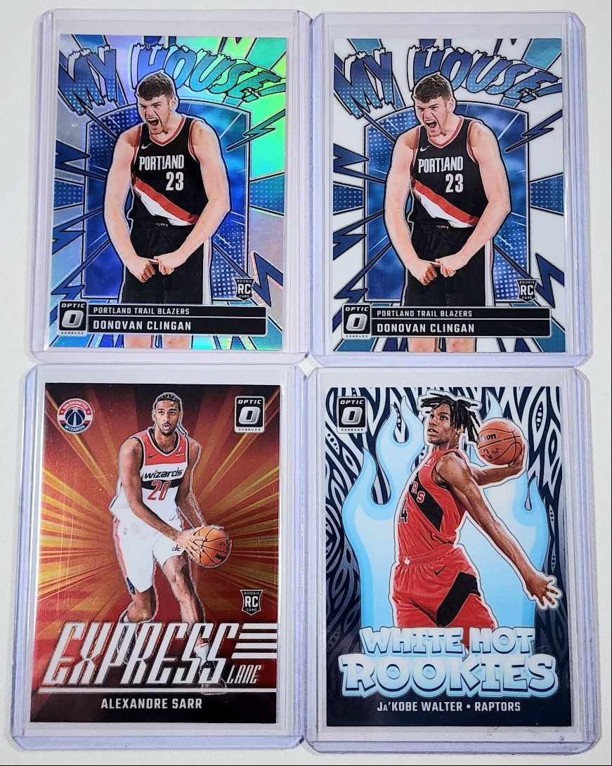 [4] DONOVAN CLINGAN ALEXANDRE SARR 2024-25 OPTIC ROOKIE MY HOUSE HOLO Q5686