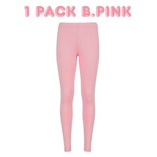 Leggings Cotton Plain Full Length Black UK Size 6 - 30 Womens Ladies Girls