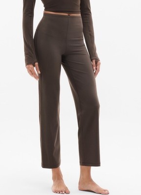 Athleta Elation ultra high rise straight crop pant- medium- truffle- nwt