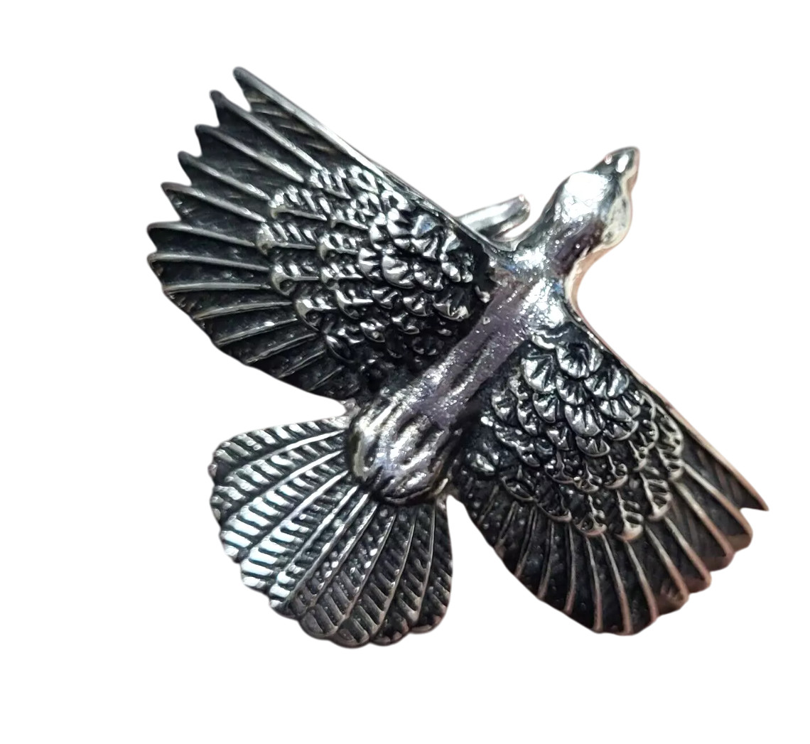 Blackened 925 Sterling Silver Eagle Pendant Hawk Wings Design Men’s Jewelry