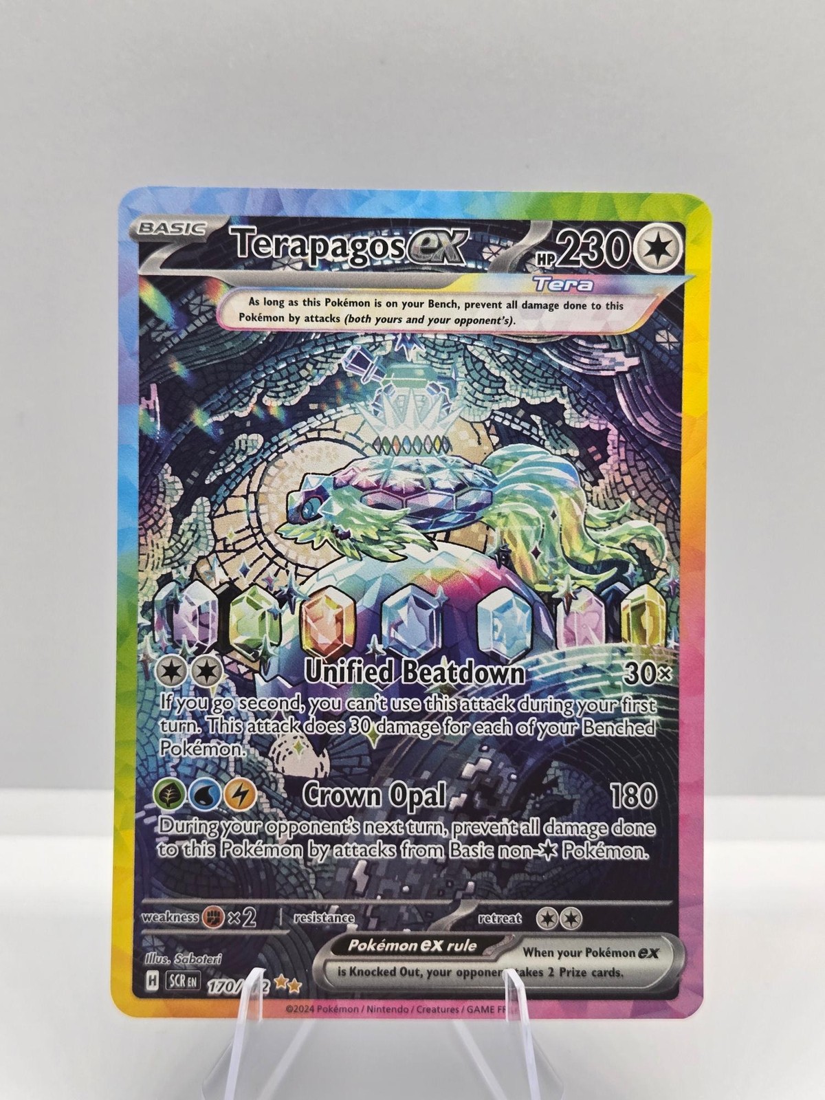 Terapagos ex 170/142 Special Illustration Rare Stellar Crown Pokemon NM