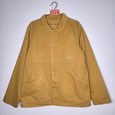 Albam Jacket Men's Large Mustard Chore Utility Shacket Overshirt 100% Cotton
