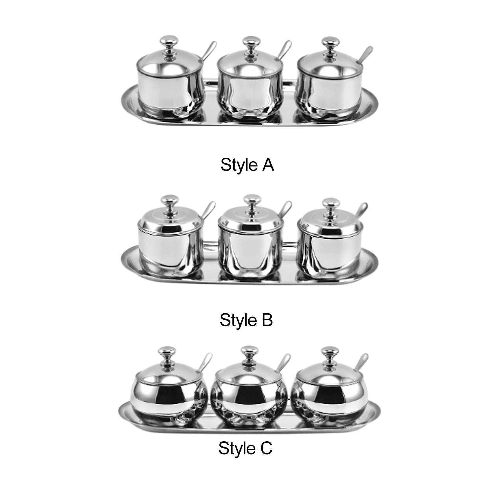 Divided Seasoning Box Appetizer Plate Sugar Bowl Food Storage Container 3 Grids