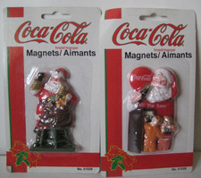 SET of 2 Vintage Coca Cola ~ Christmas Decorative Refrigerator Magnet