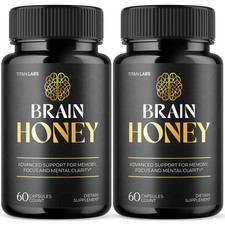 2 Pack Brain Honey Nootropic Natural Brain Supplement Brain Honey 120 Capsules