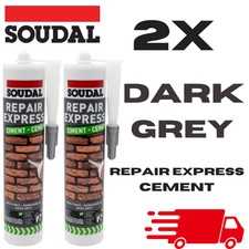 2X DARK GREY Soudal Repair Express Cement Gap Crack Mortar Masonry Filler