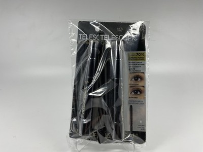 L'Oreal Paris Telescopic Mascara Lengthening Separating Black Washable, 2 Pack