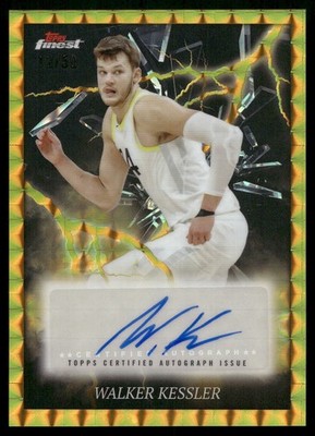 Walker Kessler Auto - 2024-25 Topps Finest Basketball - Numbered /50 - Gold 