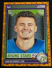 Ladd McConkey 2024 Score Halloween Rising Stars Orange Pumpkin #34 Chargers RC